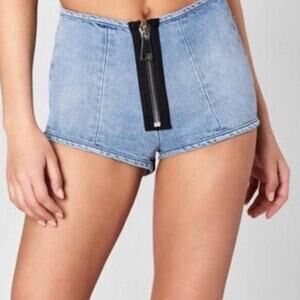 LF CARMAR Constance Denim Zip Front Shorts